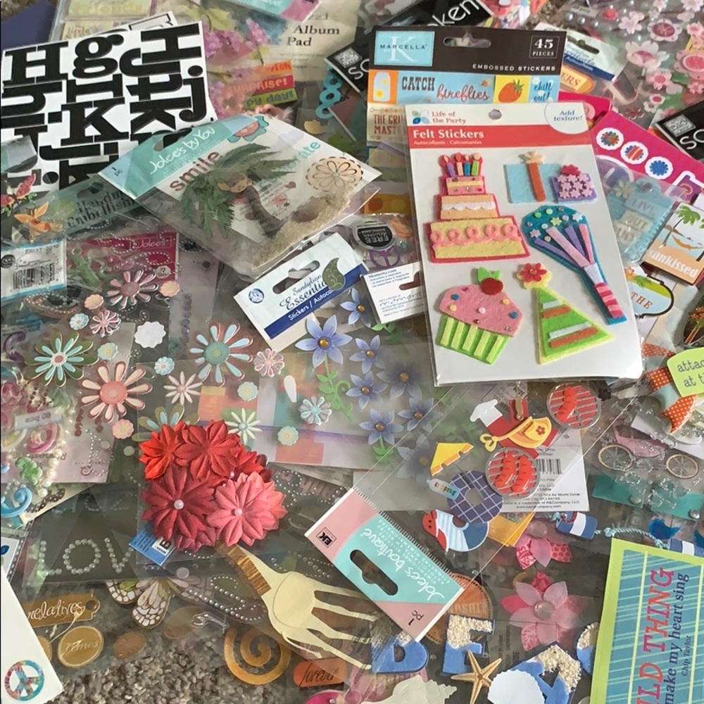 Mystery Lot of Scrapbook Stickers/Paper/Etc - Picture 2 of 4
